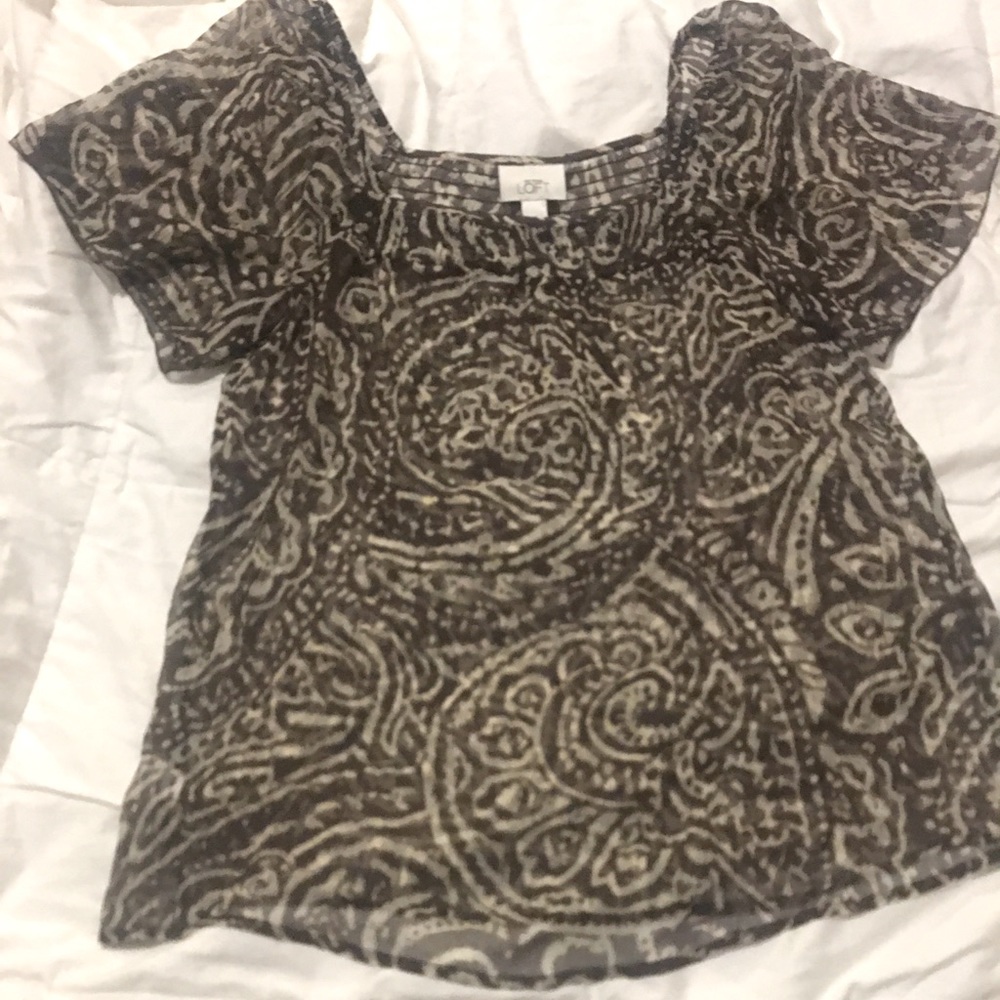 LOFT, sheer print top